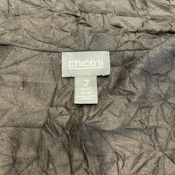 Chico’s Brown Crinkle Light Weight Size 2 (12/14) Vest, New without Tags - Picture 4 of 6